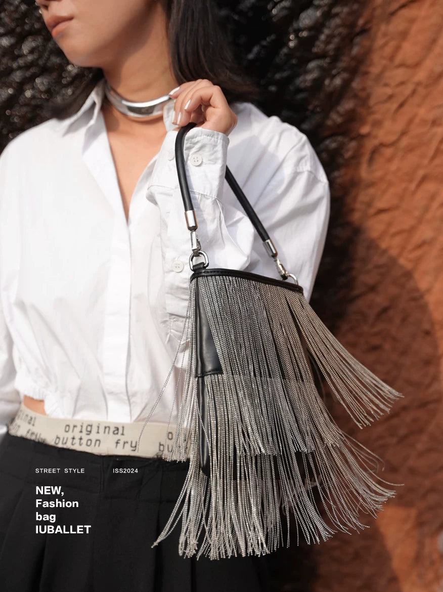 IUBALLET Fringed Mini Messenger Chain Bag