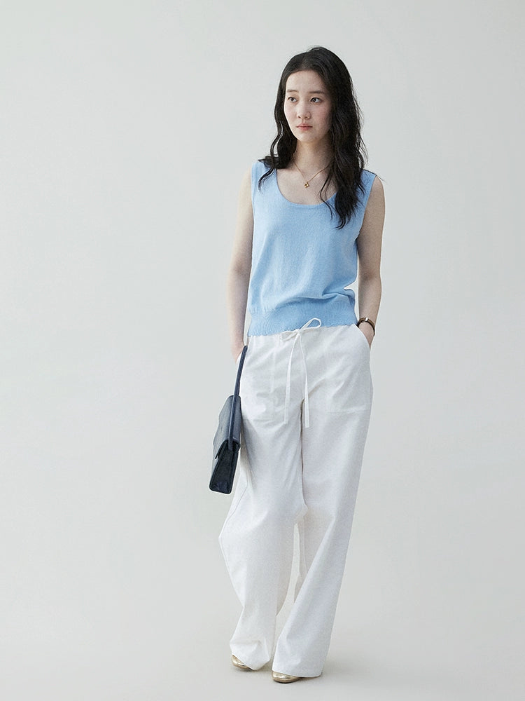 VOOE Simple and Versatile Sleeveless Vest Knitted Sweater