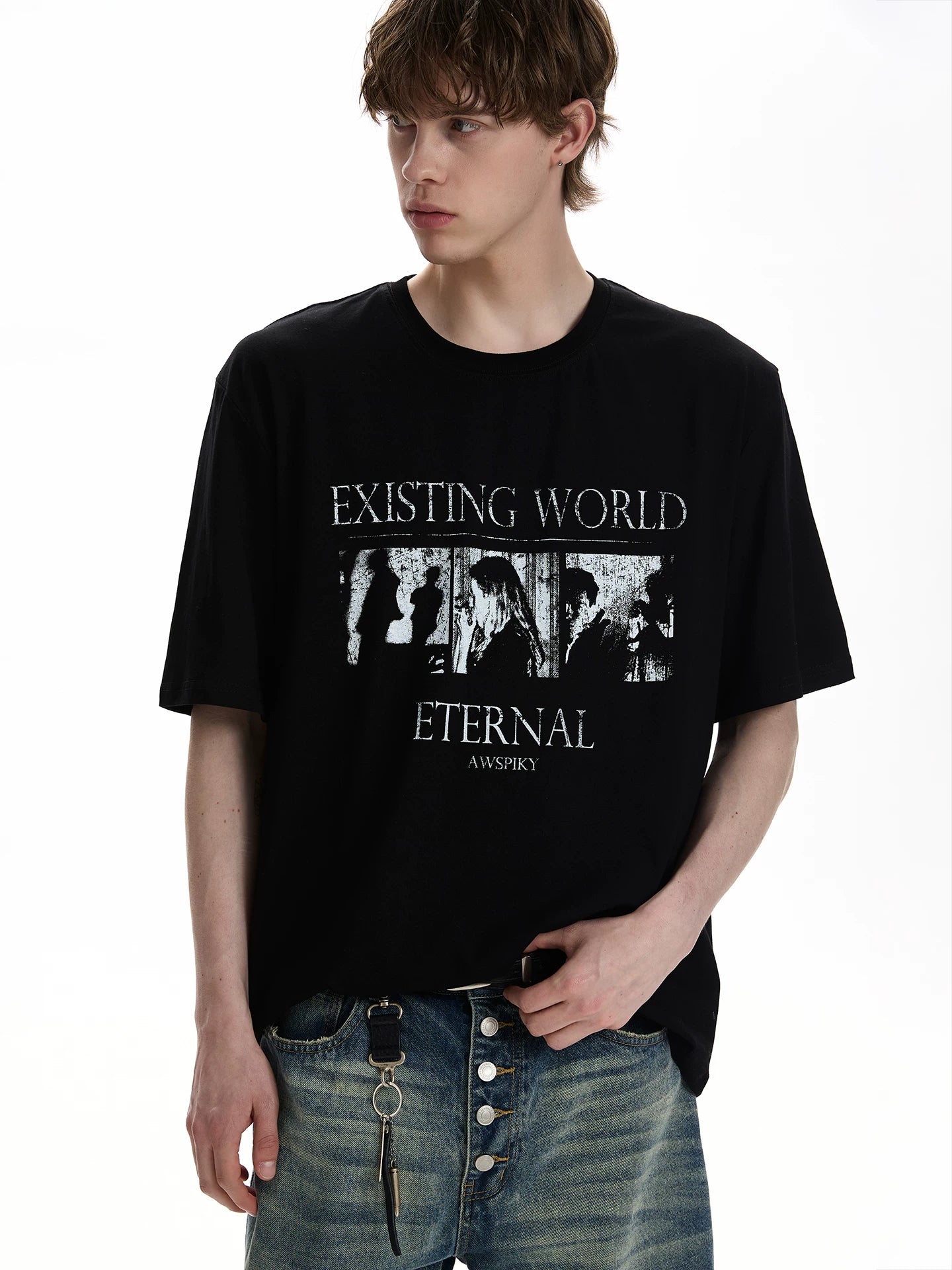 A PUEE PUEE Vintage Street Style Printed T-Shirt – Loose Fit