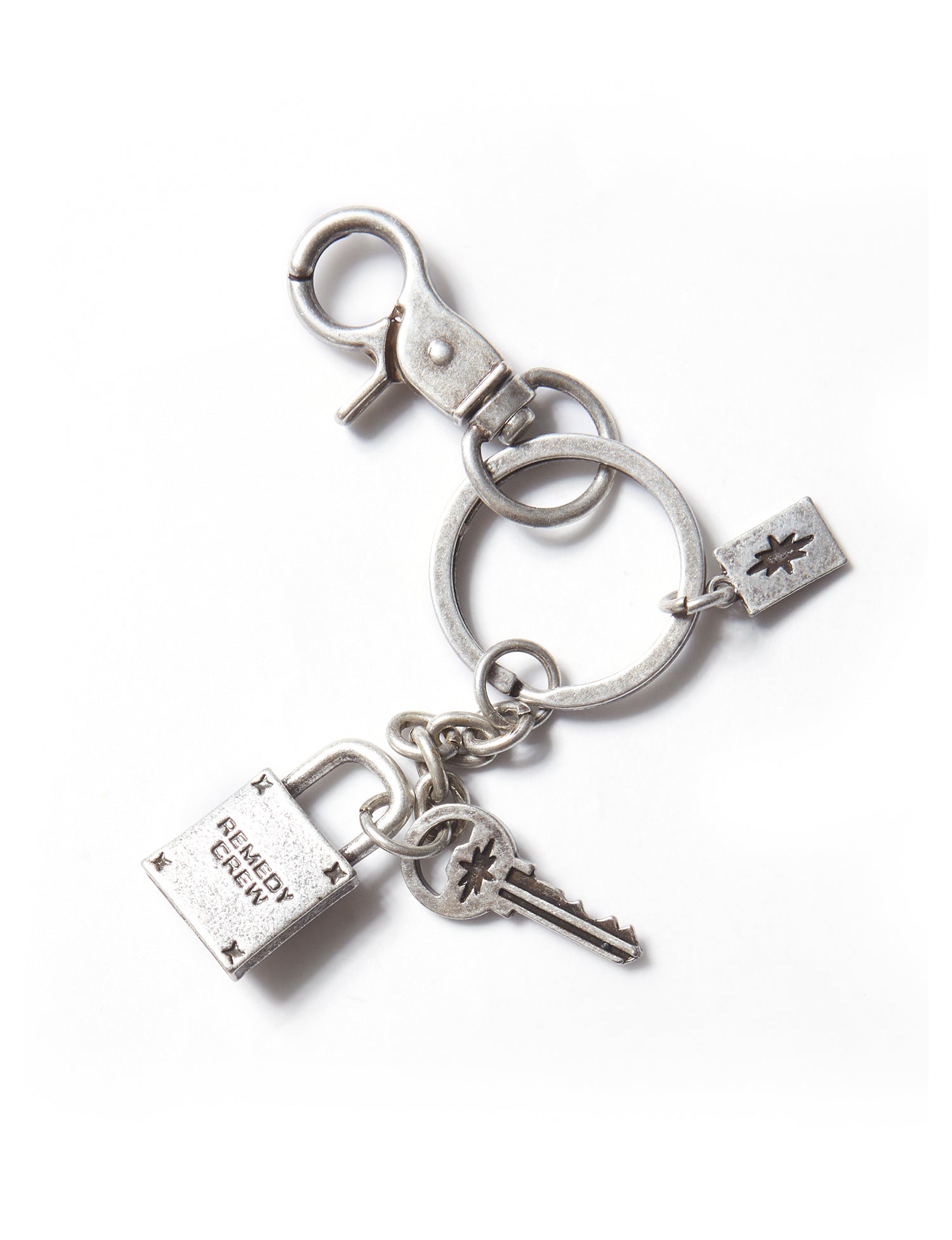 Remedy pendant lock key ring keychain