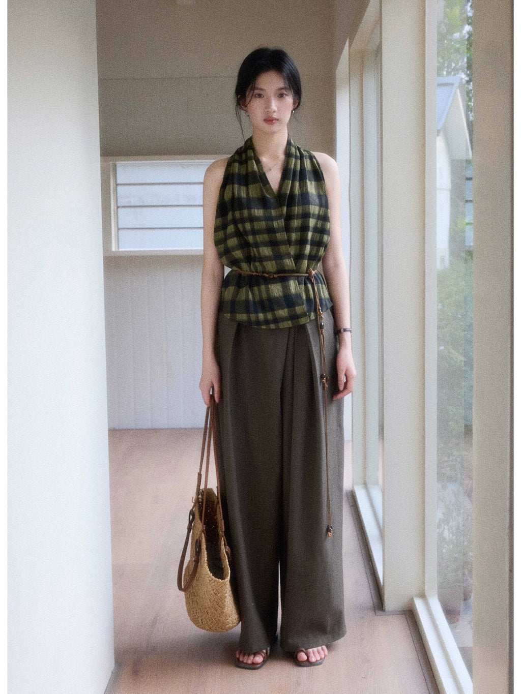 TYANG Temperament Plaid Sleeveless Vest