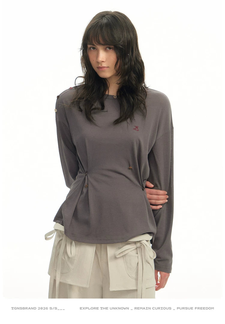 TGNS Diagonal Placket Color Buckle Thin Sunscreen Long Sleeve