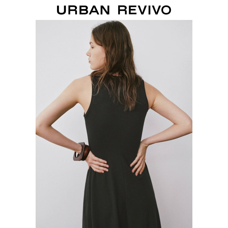 URBAN REVIVO Wave Style Casual Slim Sleeveless Dress