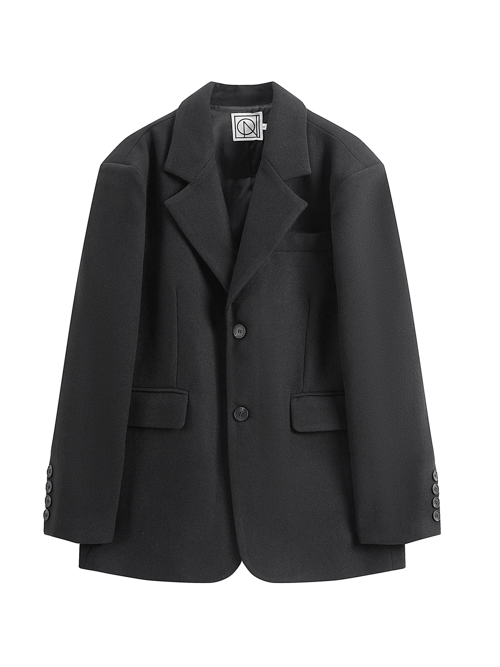 COLN Shoulder Padded Woolen Blazer