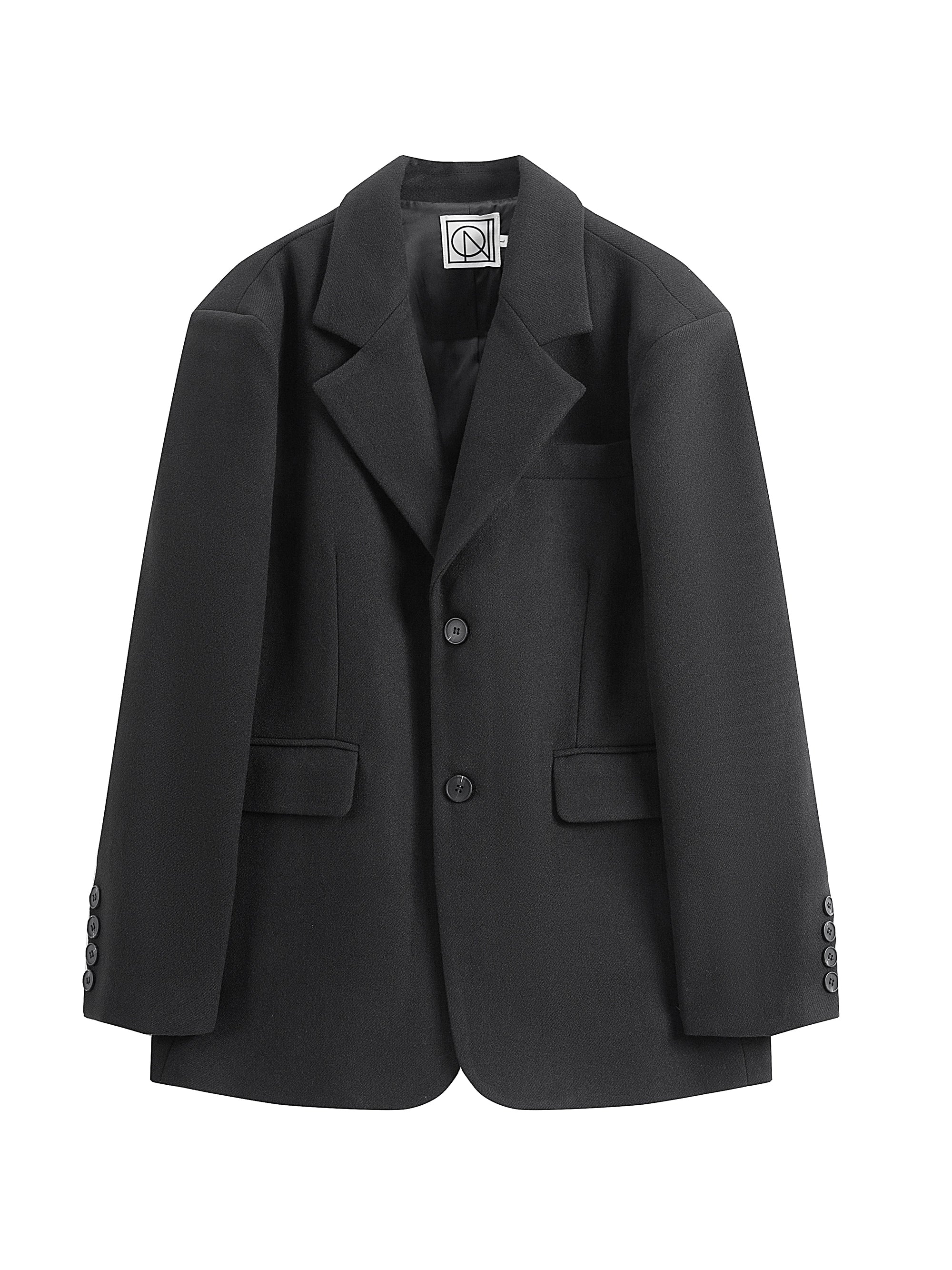 COLN Shoulder Padded Woolen Blazer
