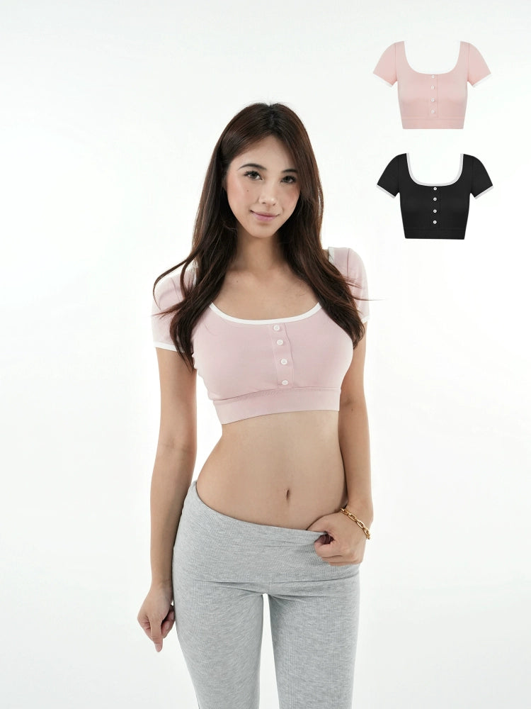 Jim Kennet Contrast U-neck Short Tee