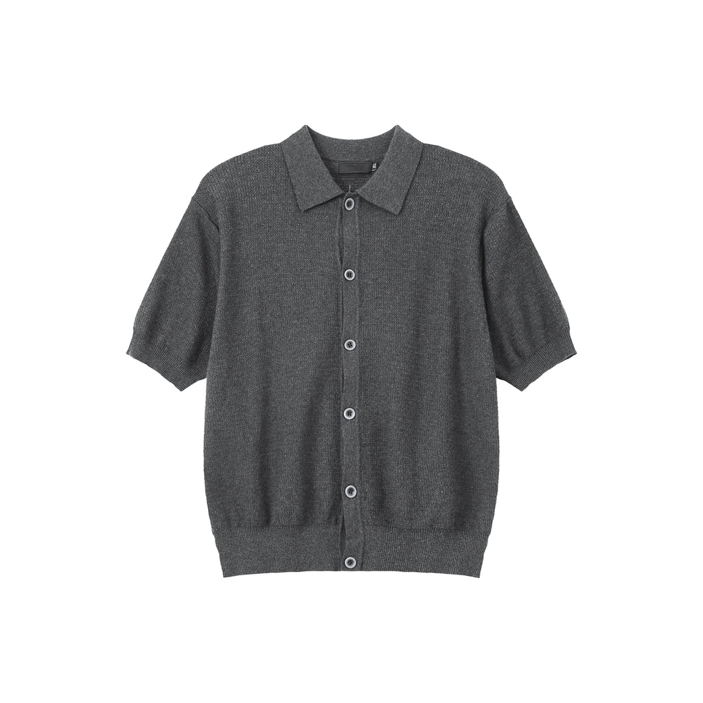 TURNTIDE Vintage Lapel Breasted Knitted Tee