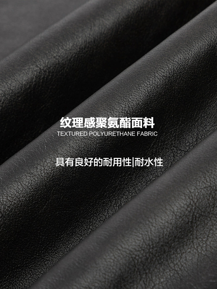 CoosRetro Cloth Embroidered Rubber Leather Jacket