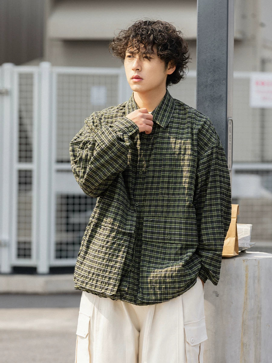 NOEARS Japanese Plaid Versatile Casual Shirt