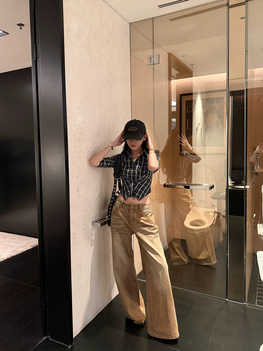 YOUNG KYLIN Straight Wide-leg Casual Jeans