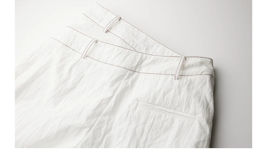 INDULGE Irregular Double Waist Wide Leg Pants