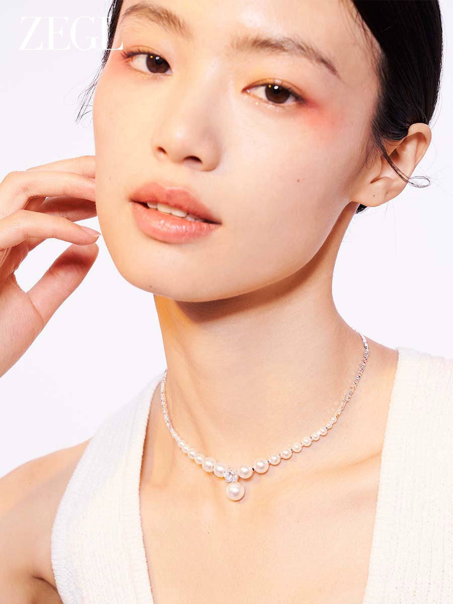 ZEGL Artificial Large Pearl Necklace
