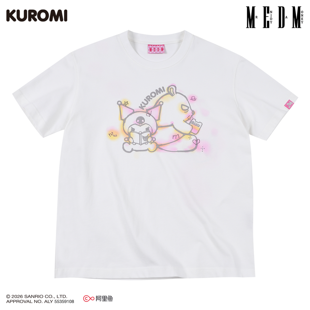 MEDM Graffiti Rhinestone Pattern Casual Tee