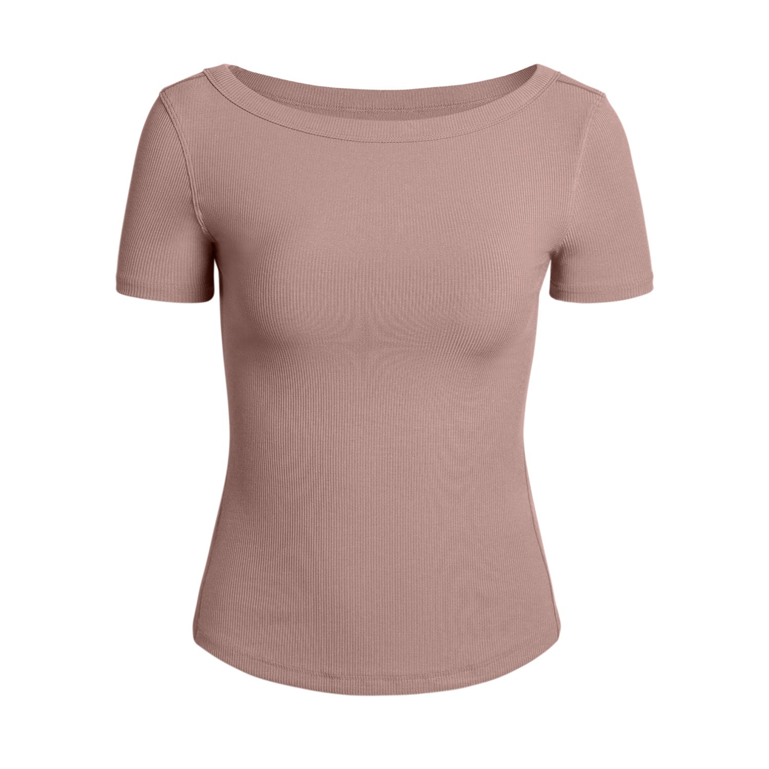 Athena Lulu One-word Collar Nude Sports Fitness Tee