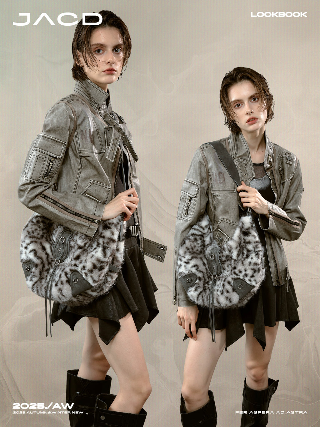 JACD Lazy Wind Mao Mao Shoulder Crossbody Bag