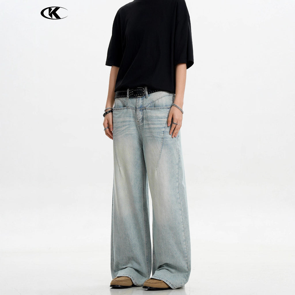 11KN Retro Cat Beard Loose Jeans