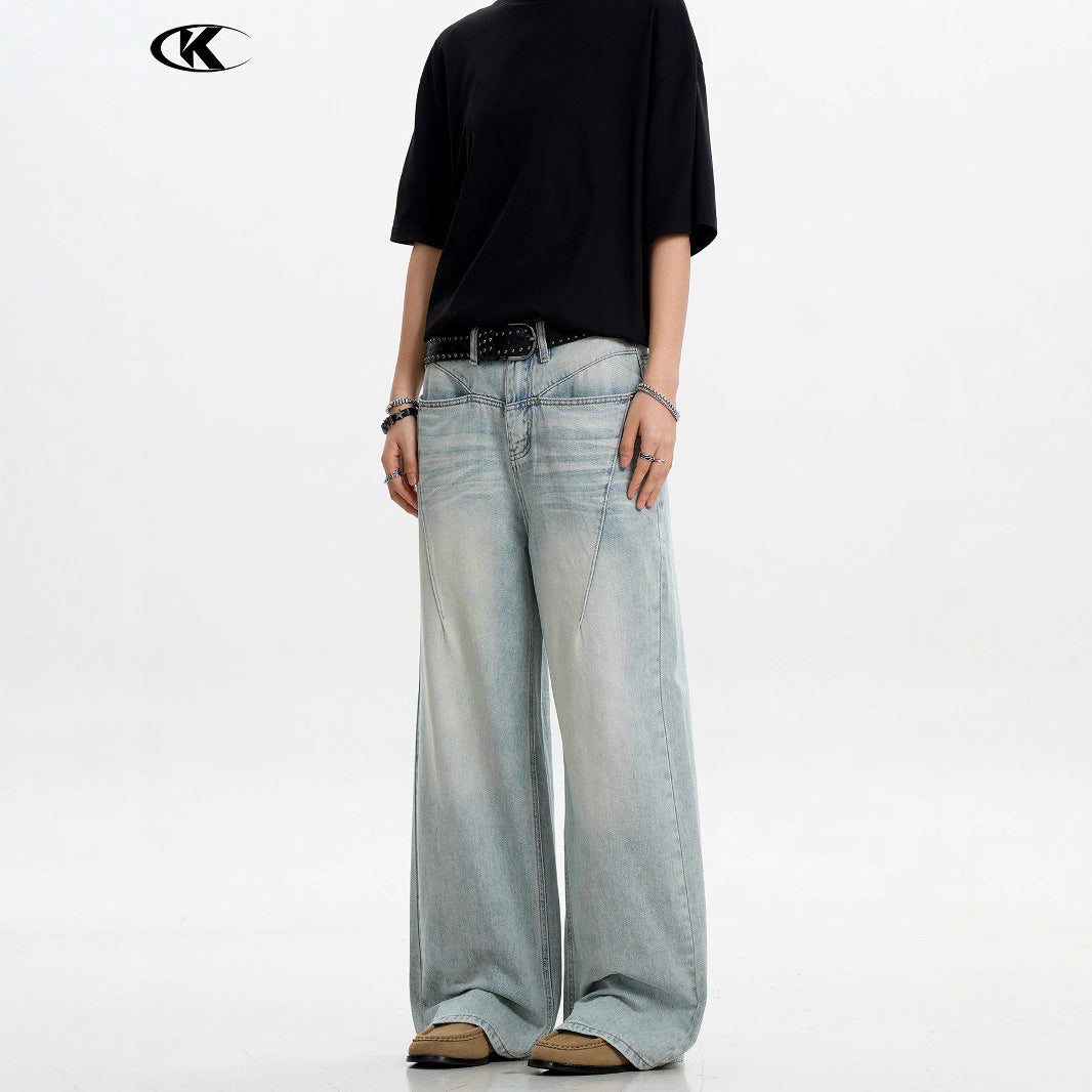 11KN Retro Cat Beard Loose Jeans