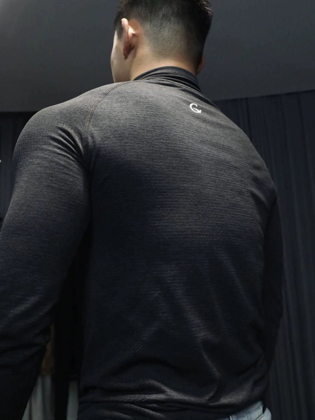 GTAL Seamless Jacquard Zipper Sports Quick-Drying Slim-Fit T-Shirt