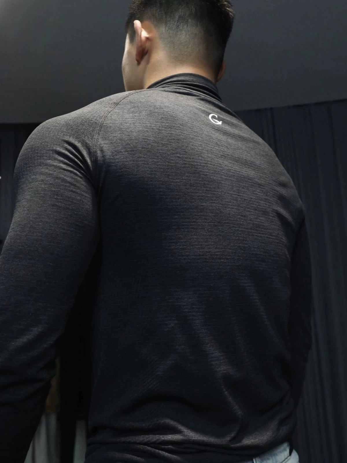 GTAL Seamless Jacquard Zipper Sports Quick-Drying Slim-Fit T-Shirt