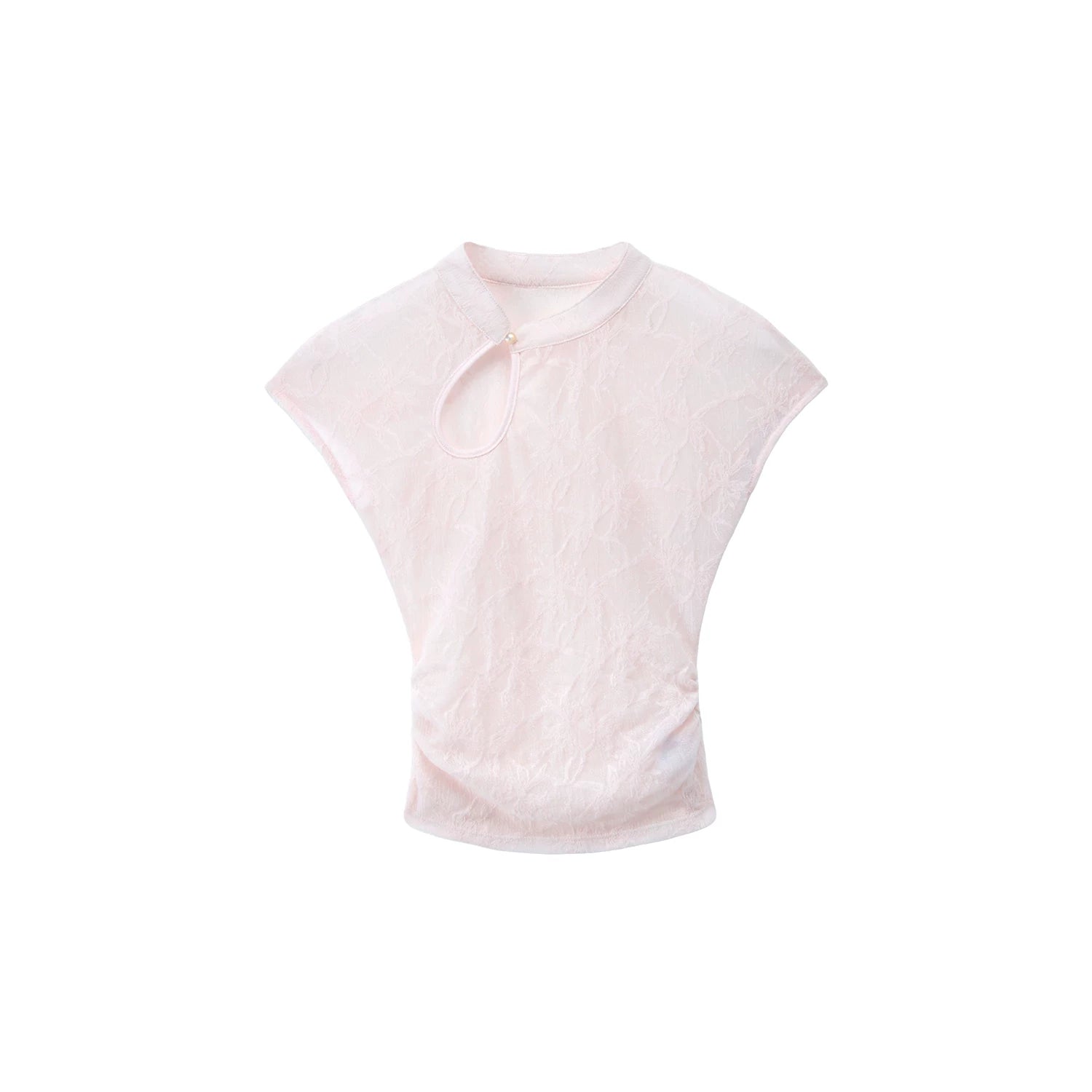 Audwyn Jacquard Hollow Slim Lace Waist Tee