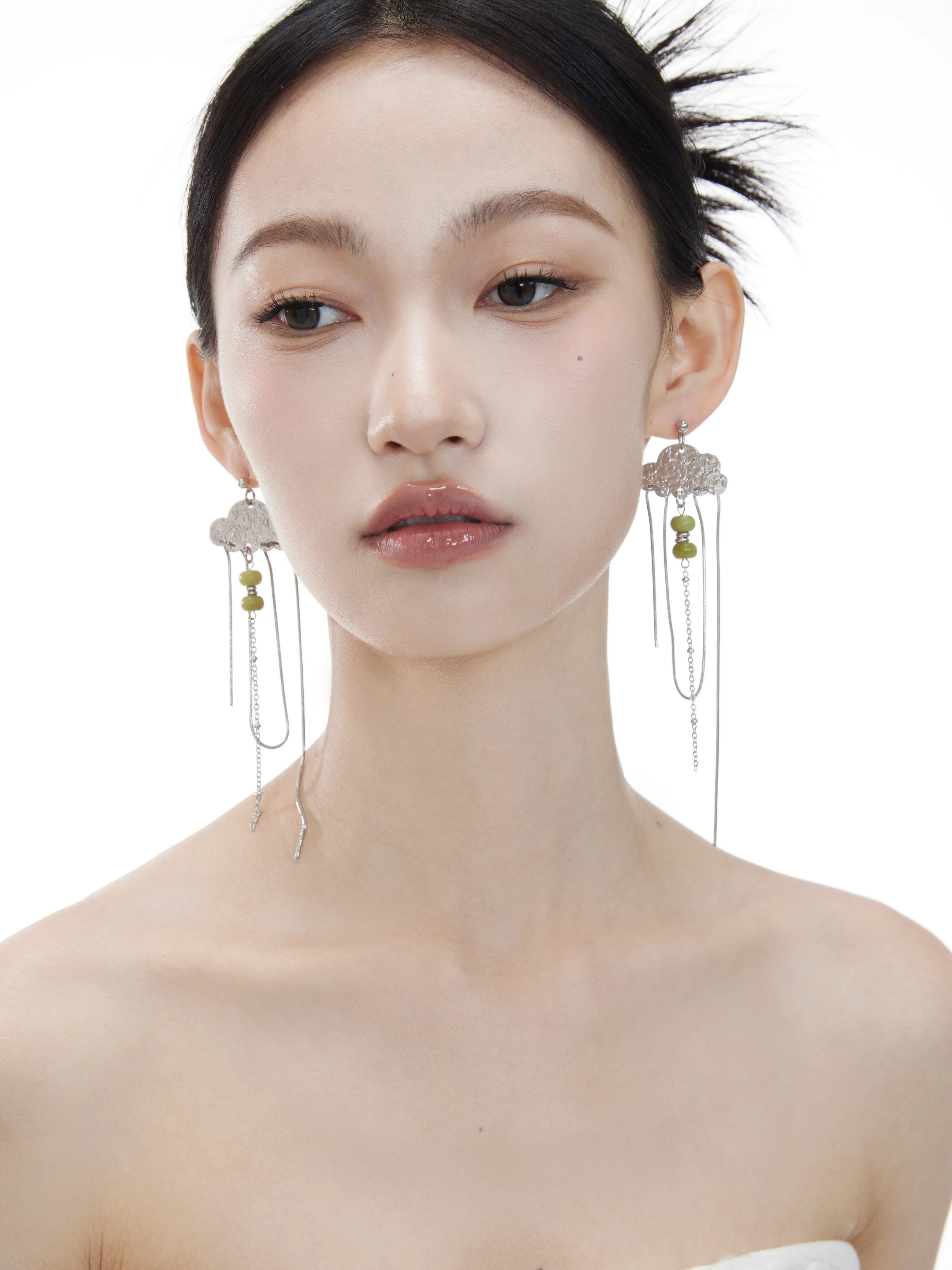 NO SOLUTION High-end Silver Snake Bone Earrings