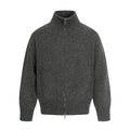 11KN gray zipper knitted sweater jacket