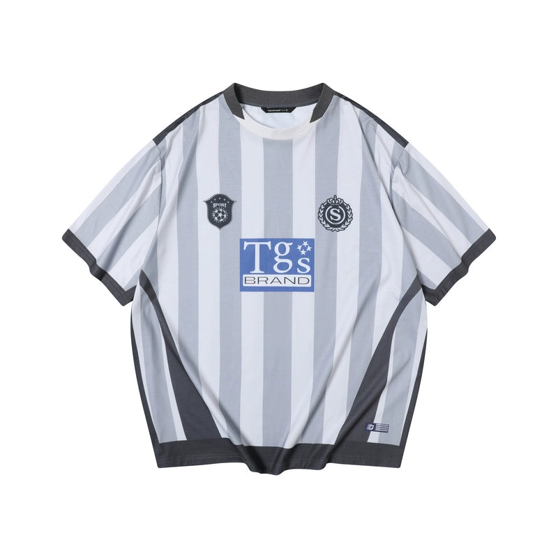 TGNS Vertical Striped Retro Sport Loose Tee
