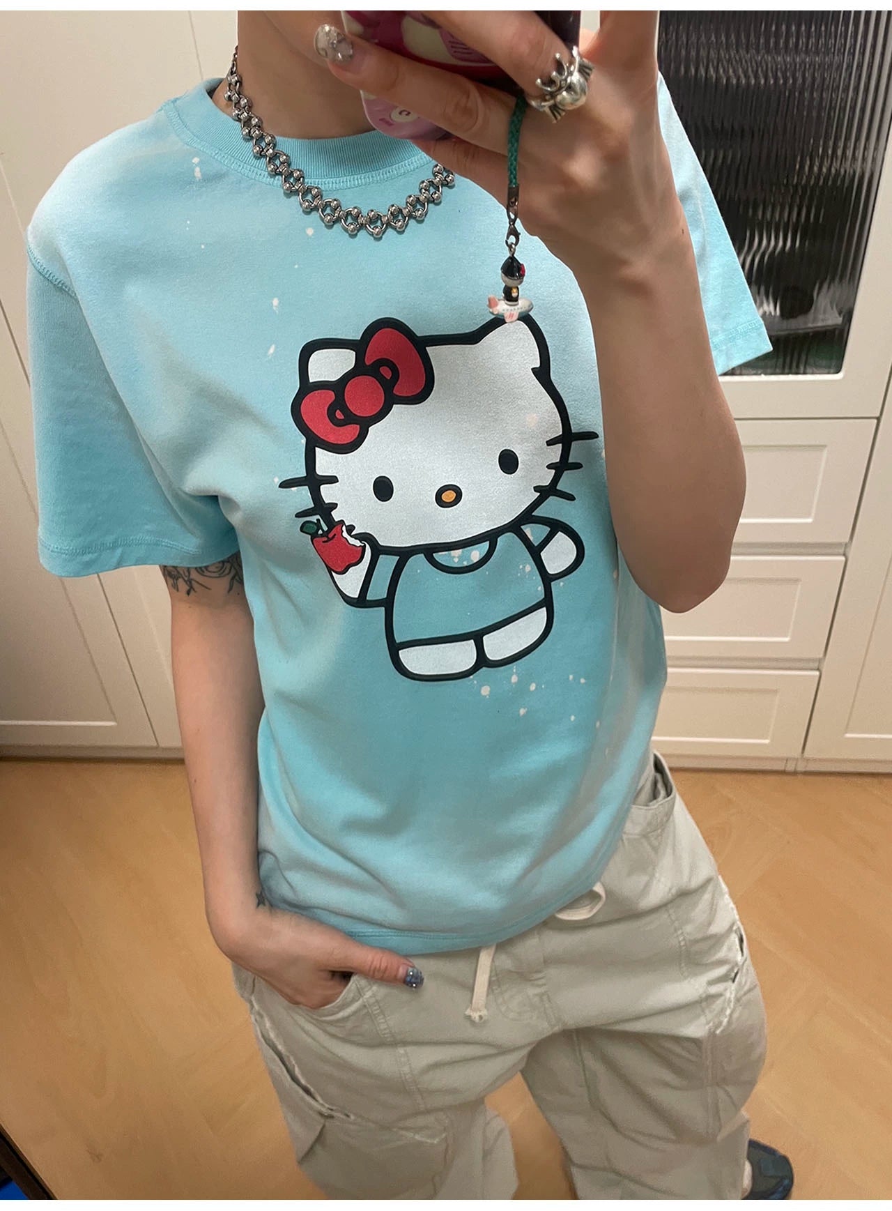 MMBBT Cute Apple Cat Inkjet Printing Tee