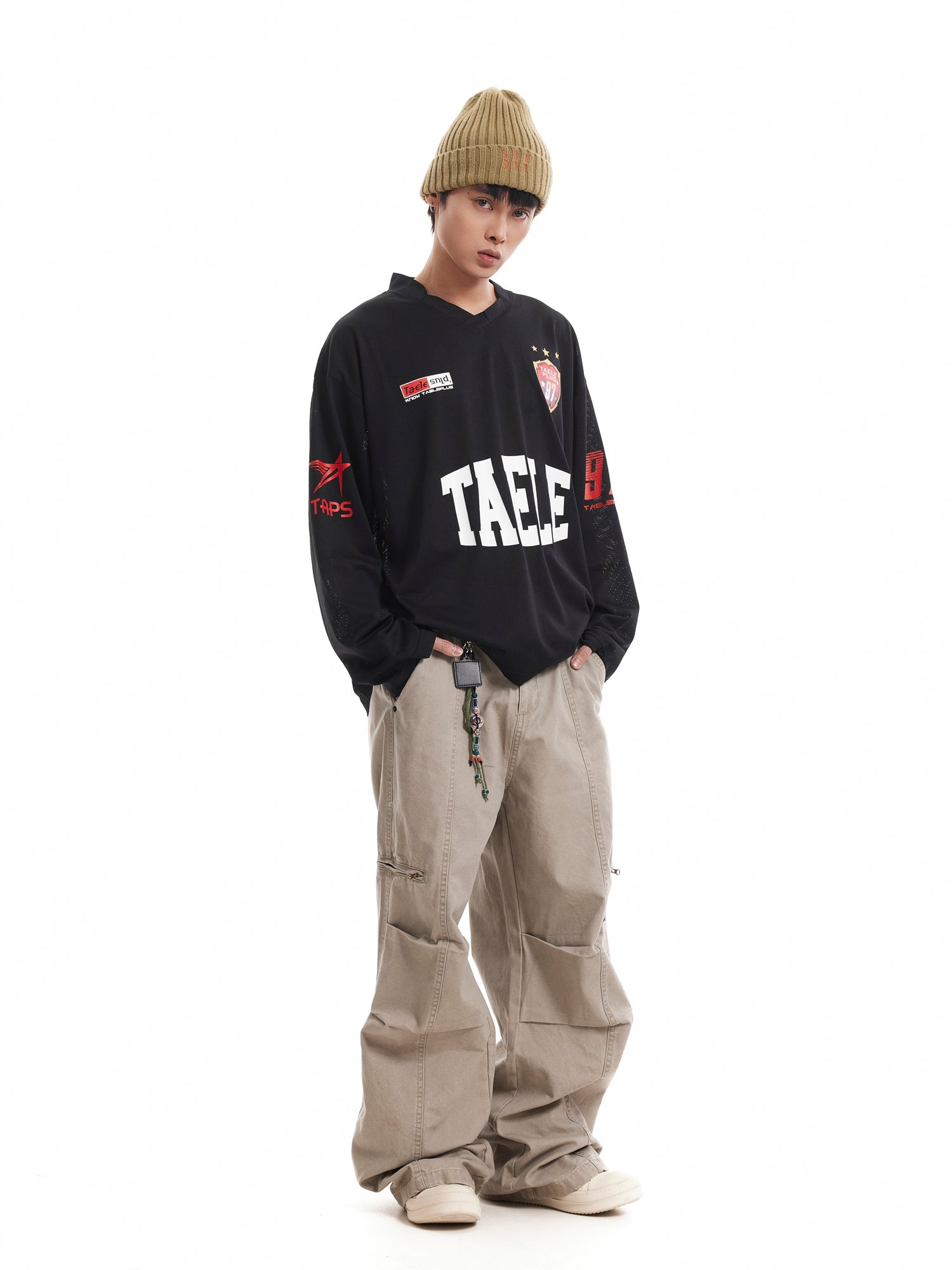 BTSG V-neck mesh breathable ice sport Long Sleeve Tee