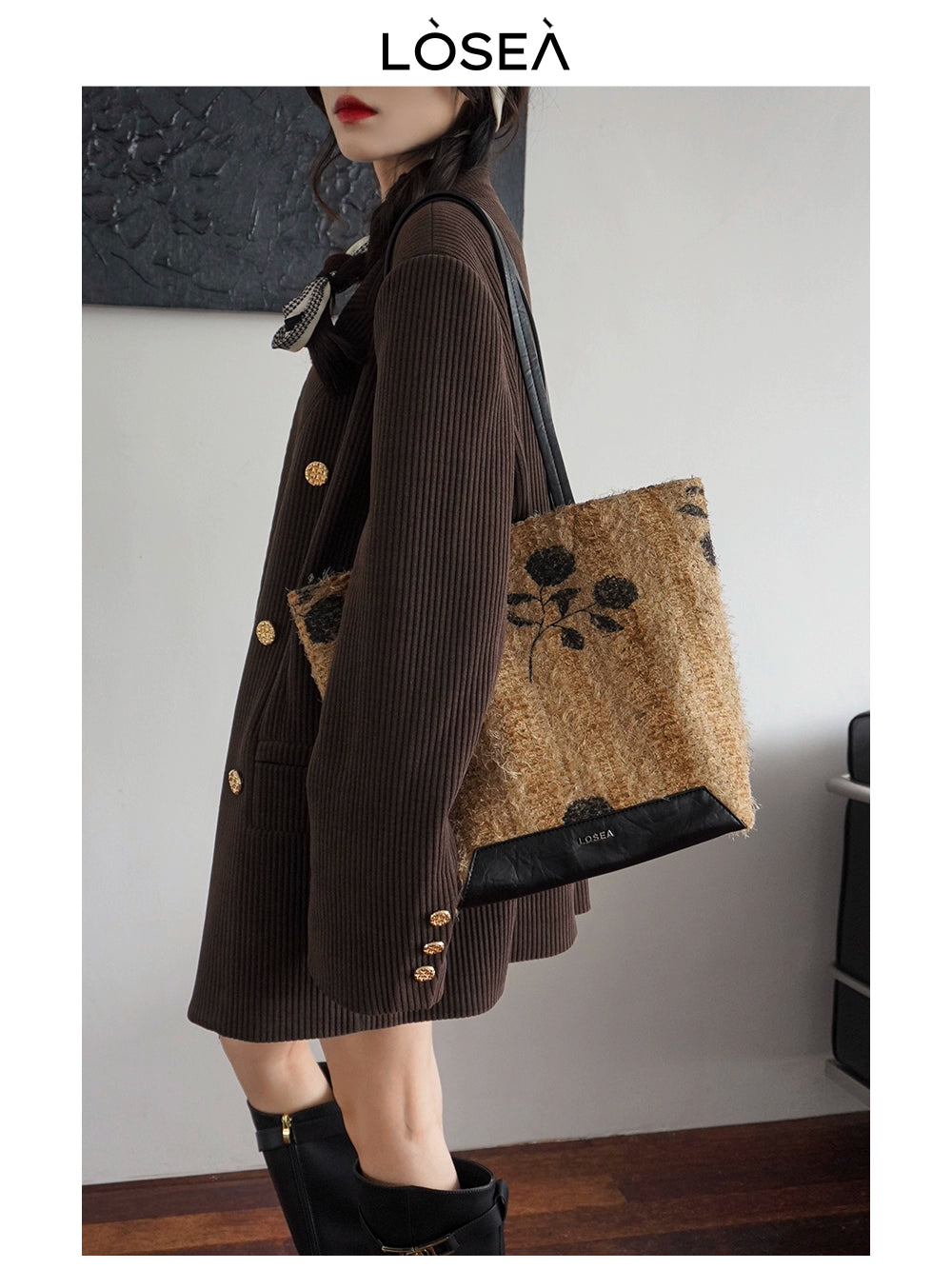 LOSEA New Chinese Style Shoulder Large Capacity Tote