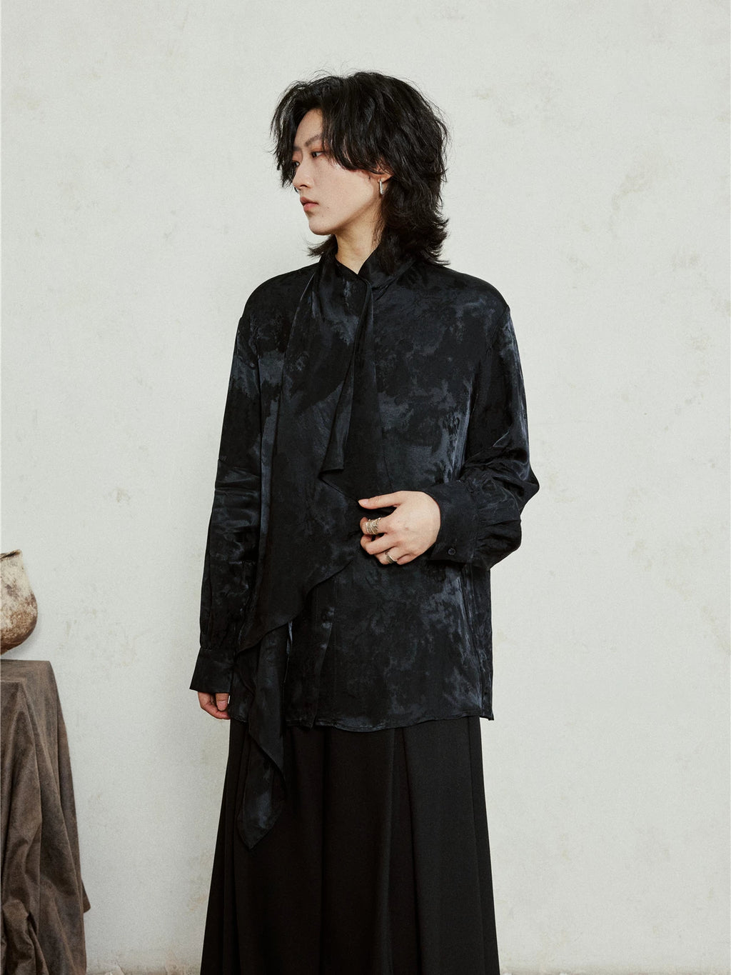 SUNYVONNE Temperament Jacquard Long-sleeved Shirt