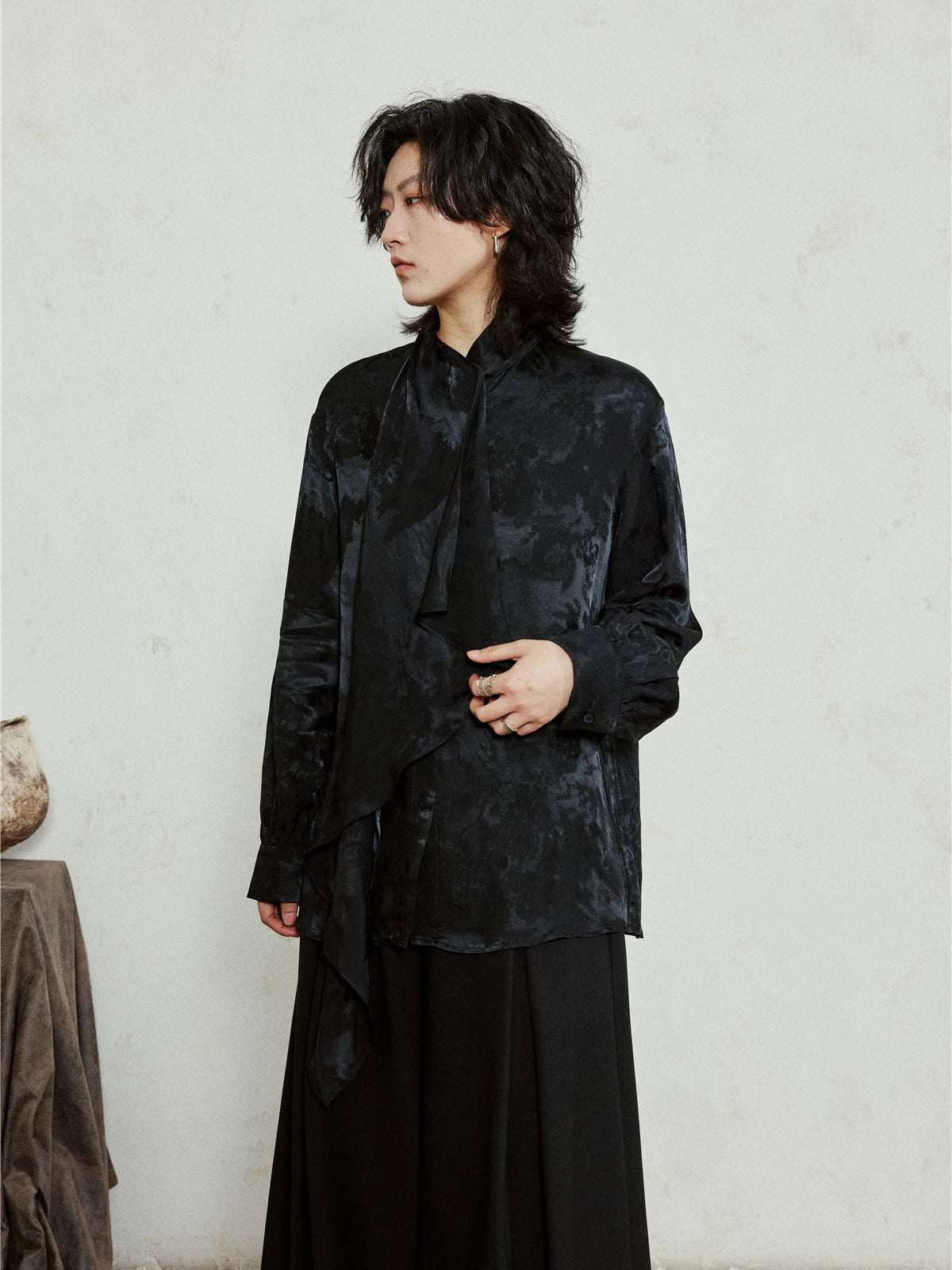 SUNYVONNE Temperament Jacquard Long-sleeved Shirt
