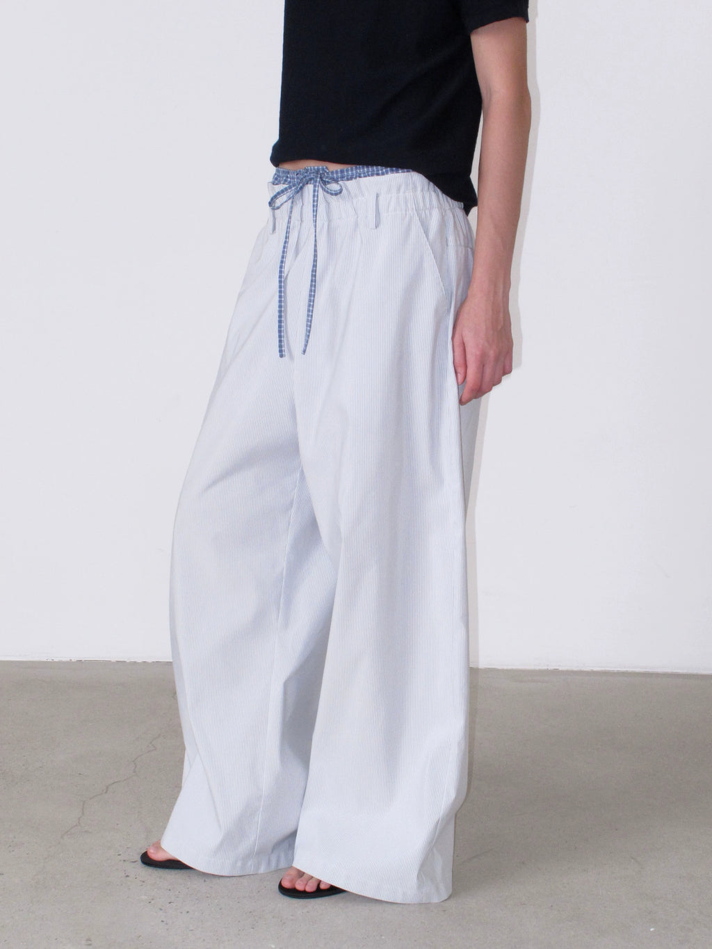 NOT UGLY Double Waist Lazy Striped Casual Pants