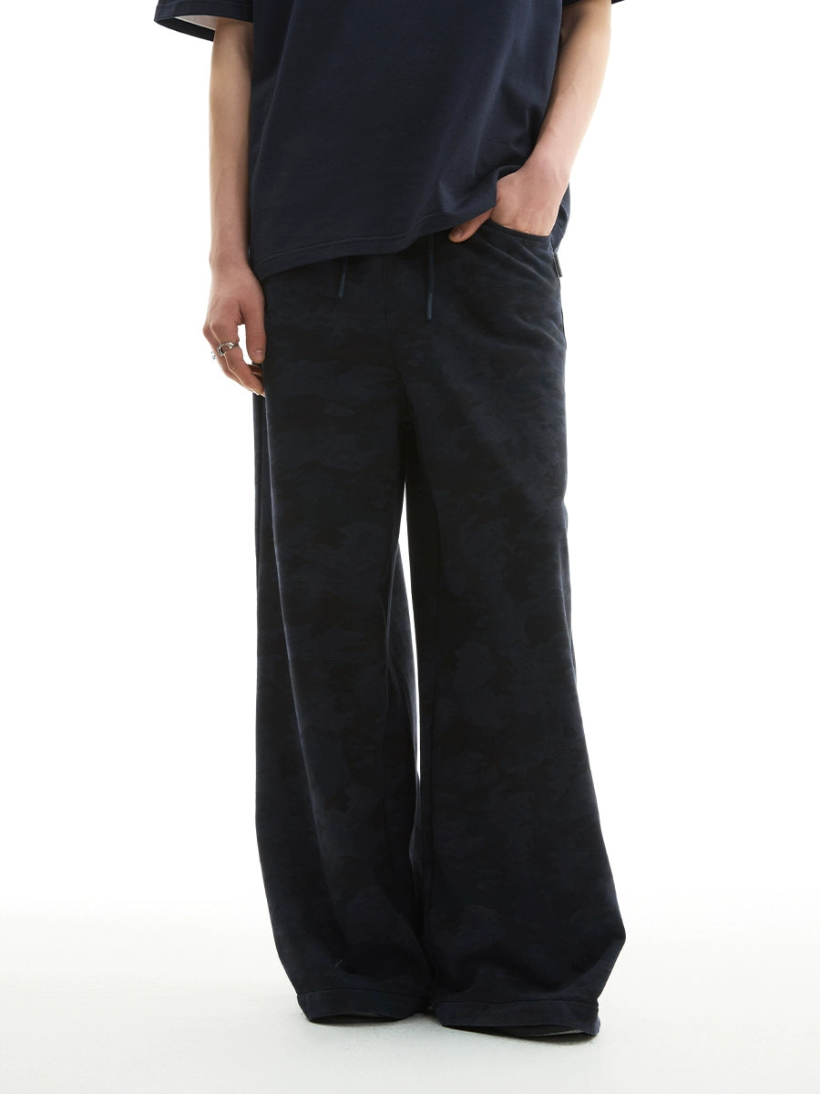 FUNKYFUN Camouflage Hot Diamond Loose Wide Sweatpants