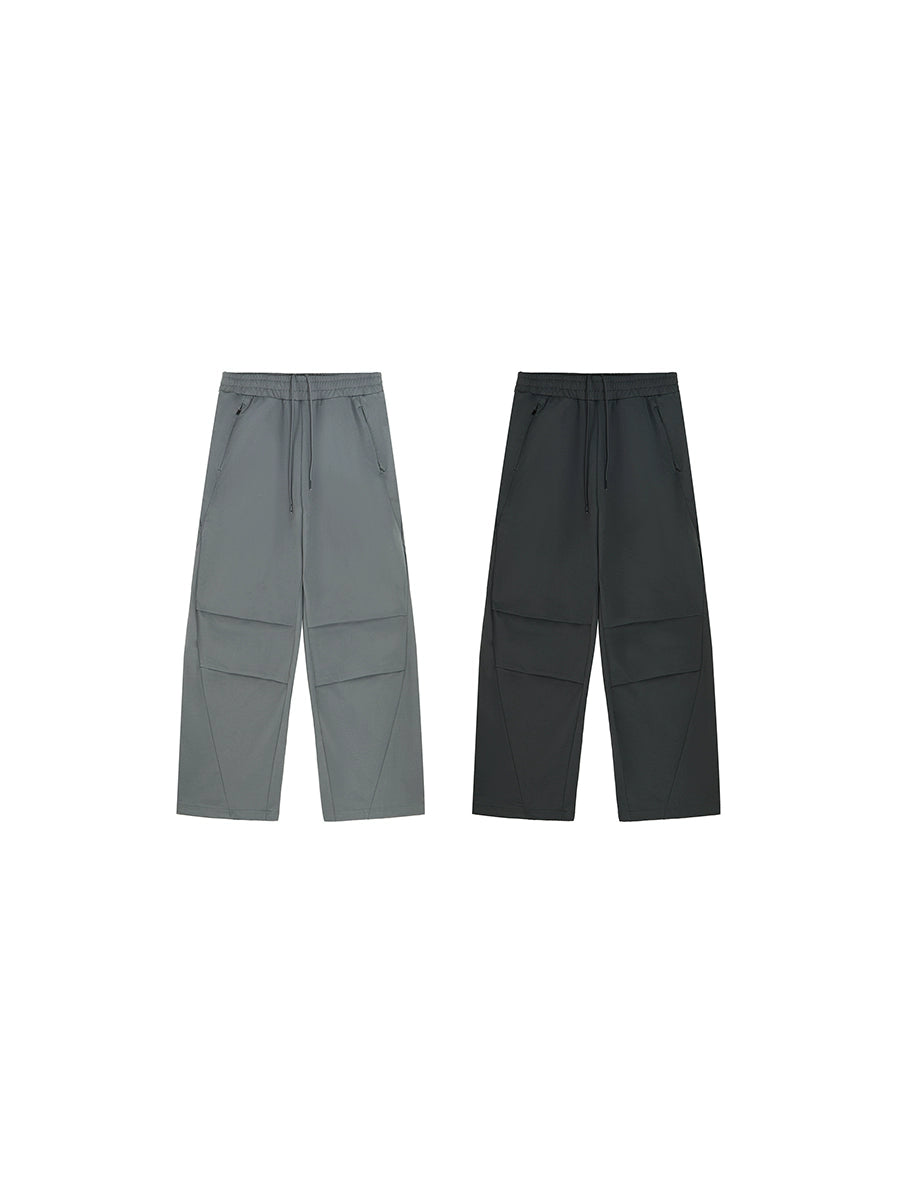 PLUS NO LOGO Loose Straight Pleated Deconstruction Trousers