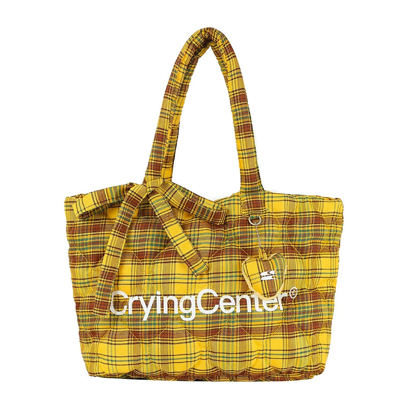 CryingCenter Vintage Checked Tote Bag
