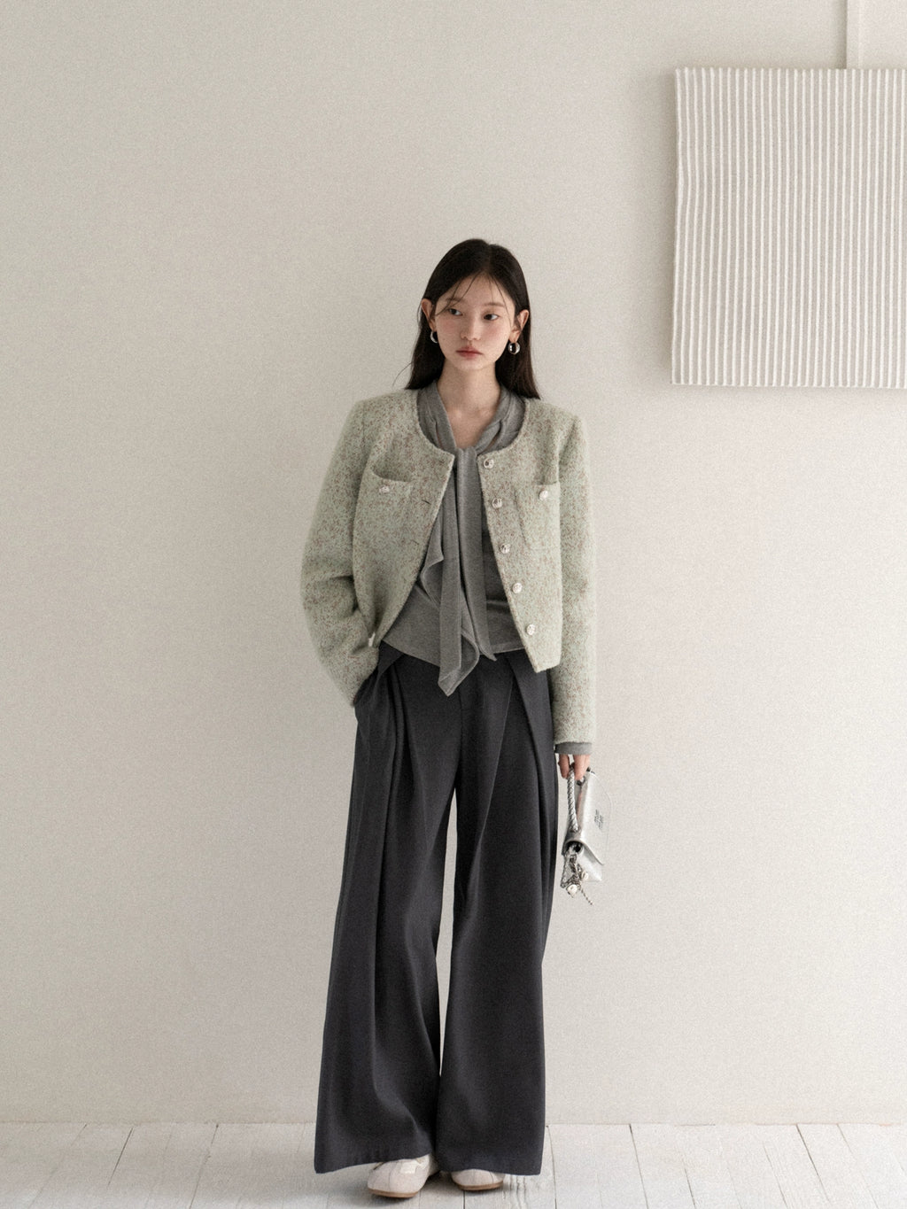 Cantonstory Premium Loose Tweed Short Jacket