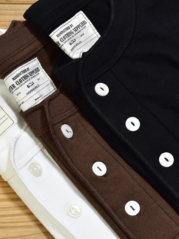 PrintAce Vintage Henry Neck Button Shirt TEE