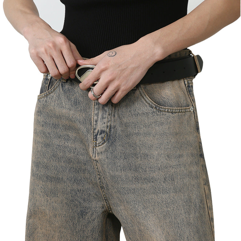 Inflation Rust Straight Through Washed Jeans