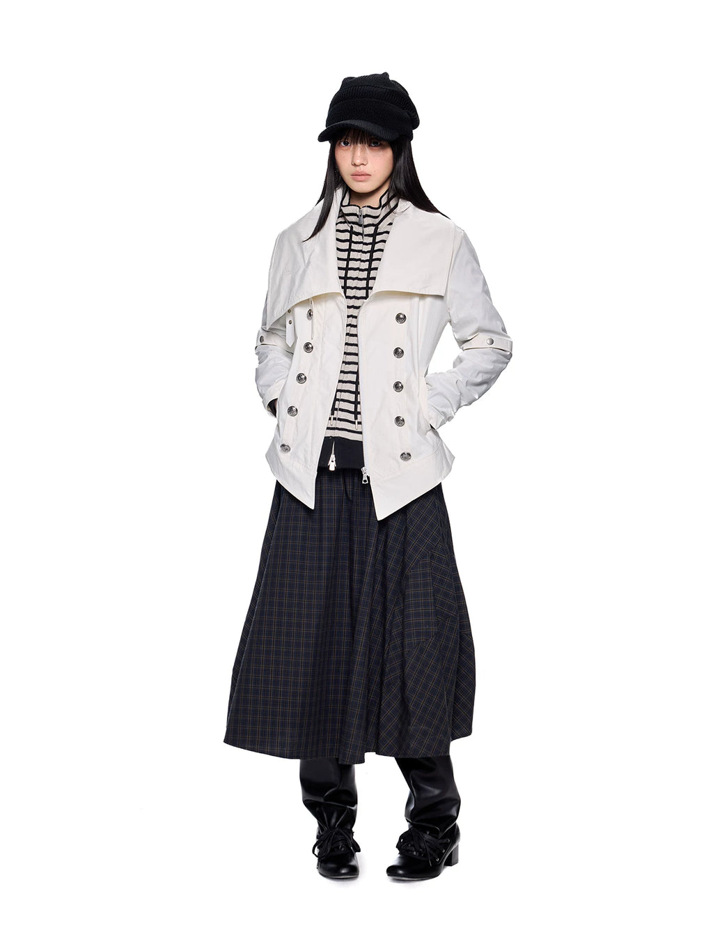 EZEK Turtleneck Metal Buckle Slim Jacket