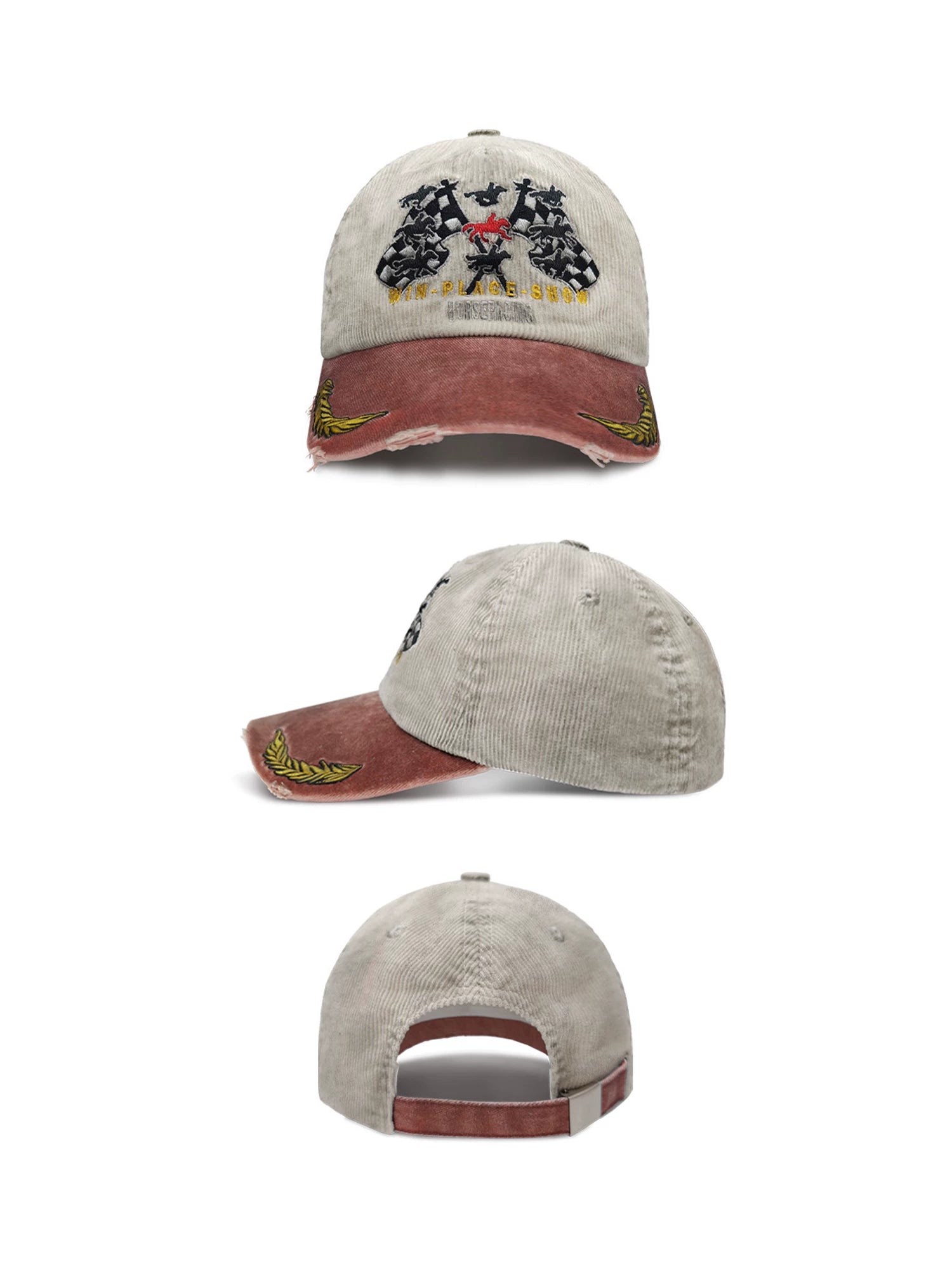 WANNA LAB Corduroy Contrasting Color Old Cap
