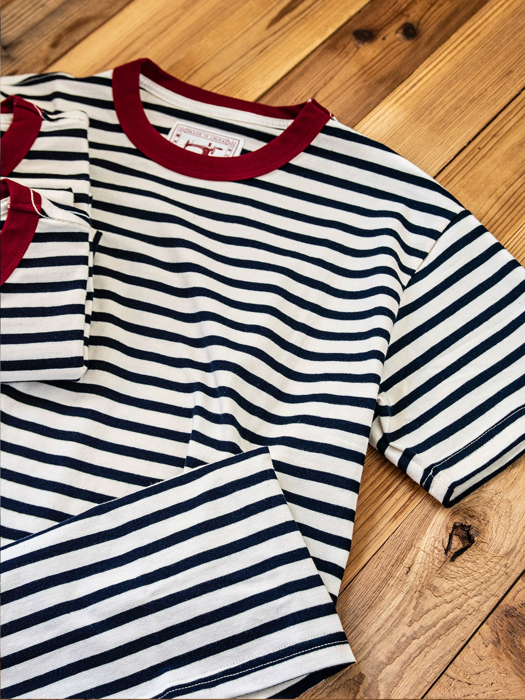 PrintAce Retro Sea Soul Striped Contrasting Loose Tee