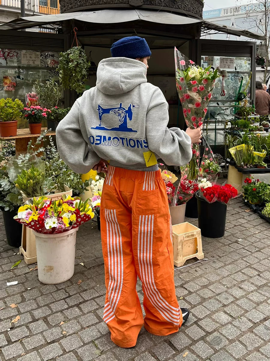 FTS Vintage Striped Loose Straight Sweatpants