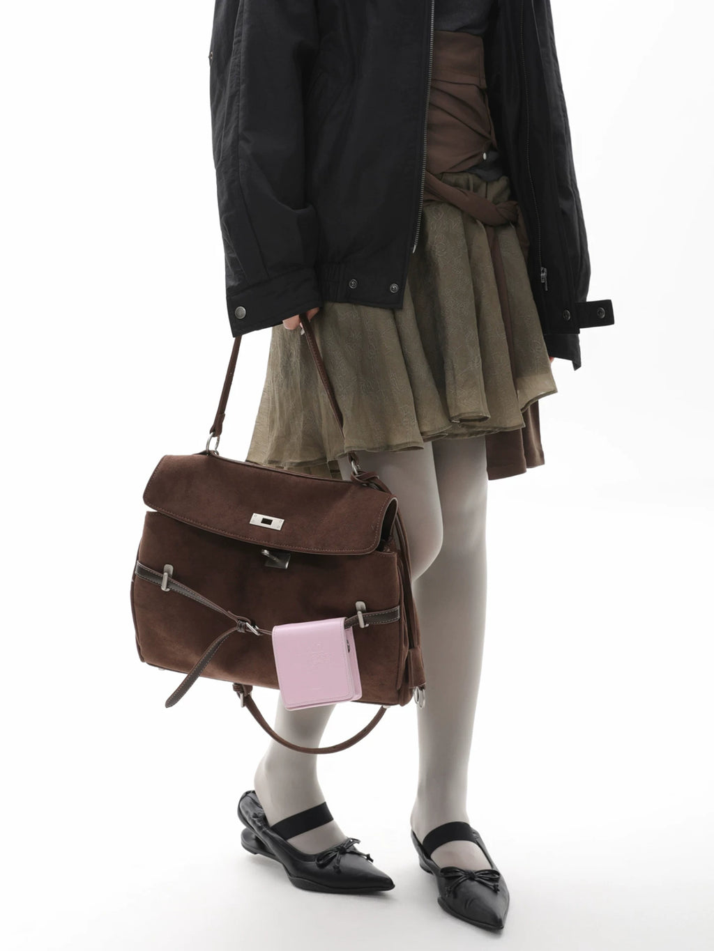JANDRESS Suede Shoulder Armpit Messenger Bag