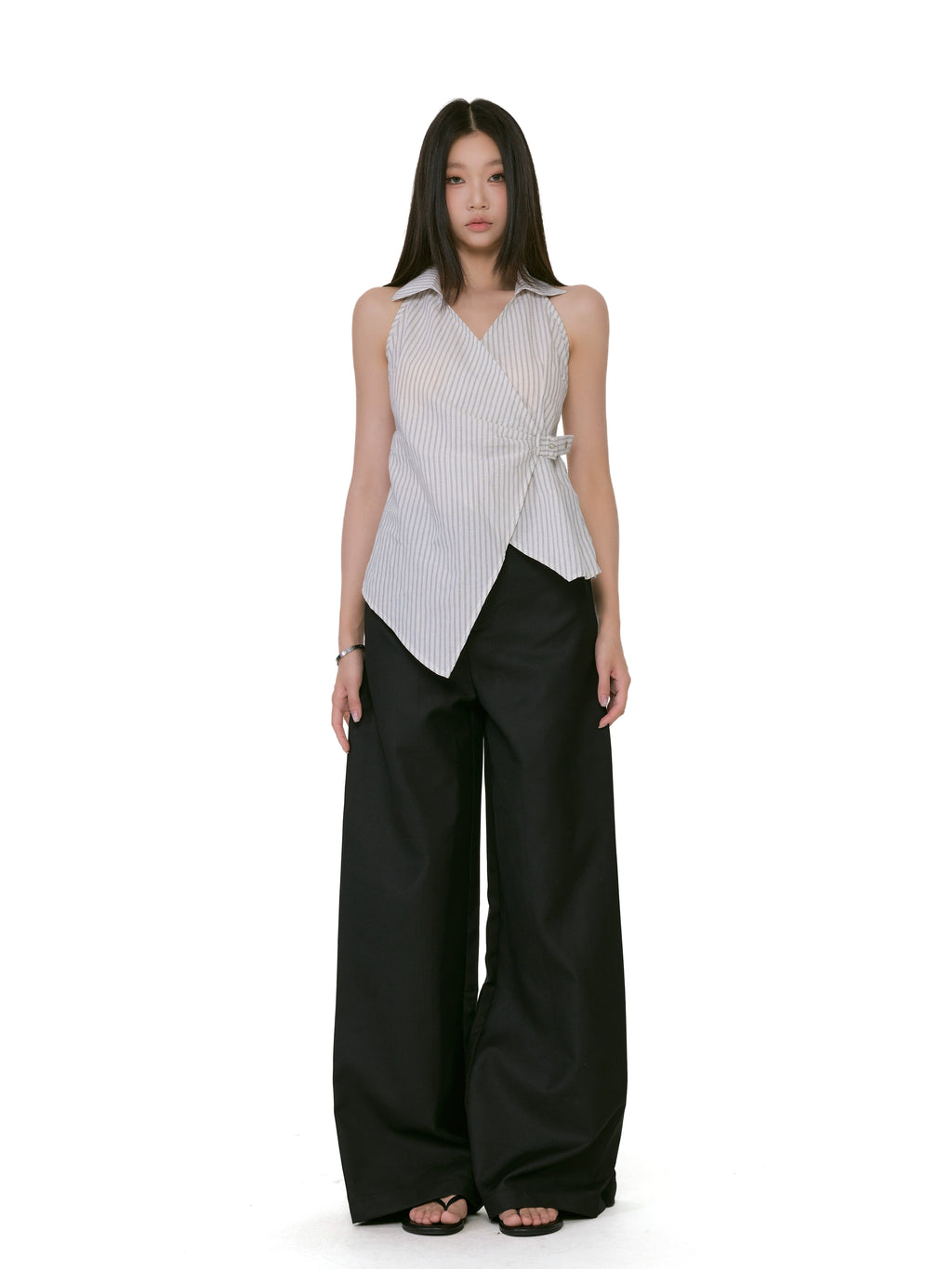 WITHMIN Skinny Striped Shirt Vest