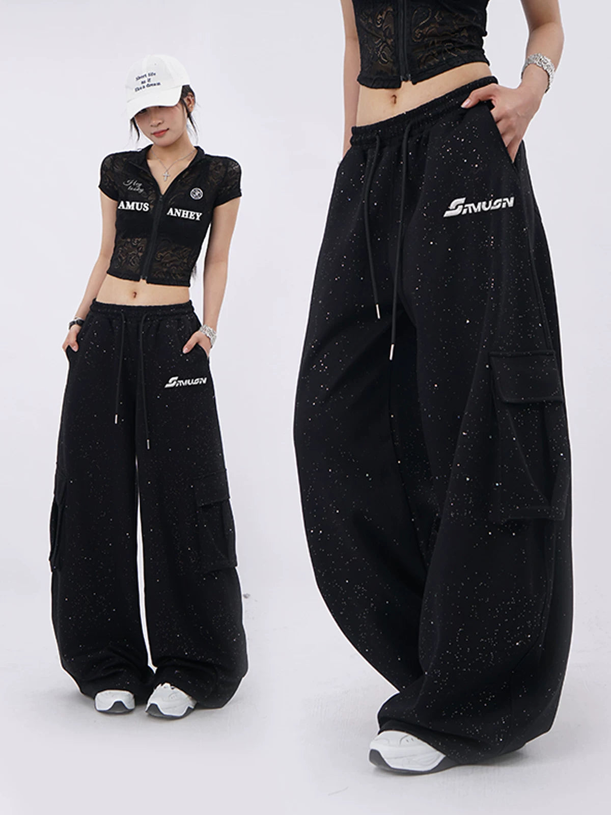 SAMUSAN Bright Drill Big Pocket Loose Tooling Sweatpants