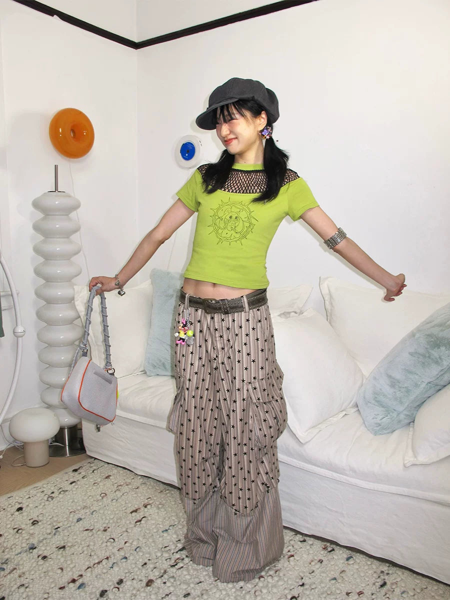 Enteralt Three-dimensional Star Slacks