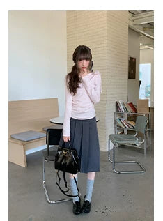Kano Swing Neck Strap Striped Long Sleeve