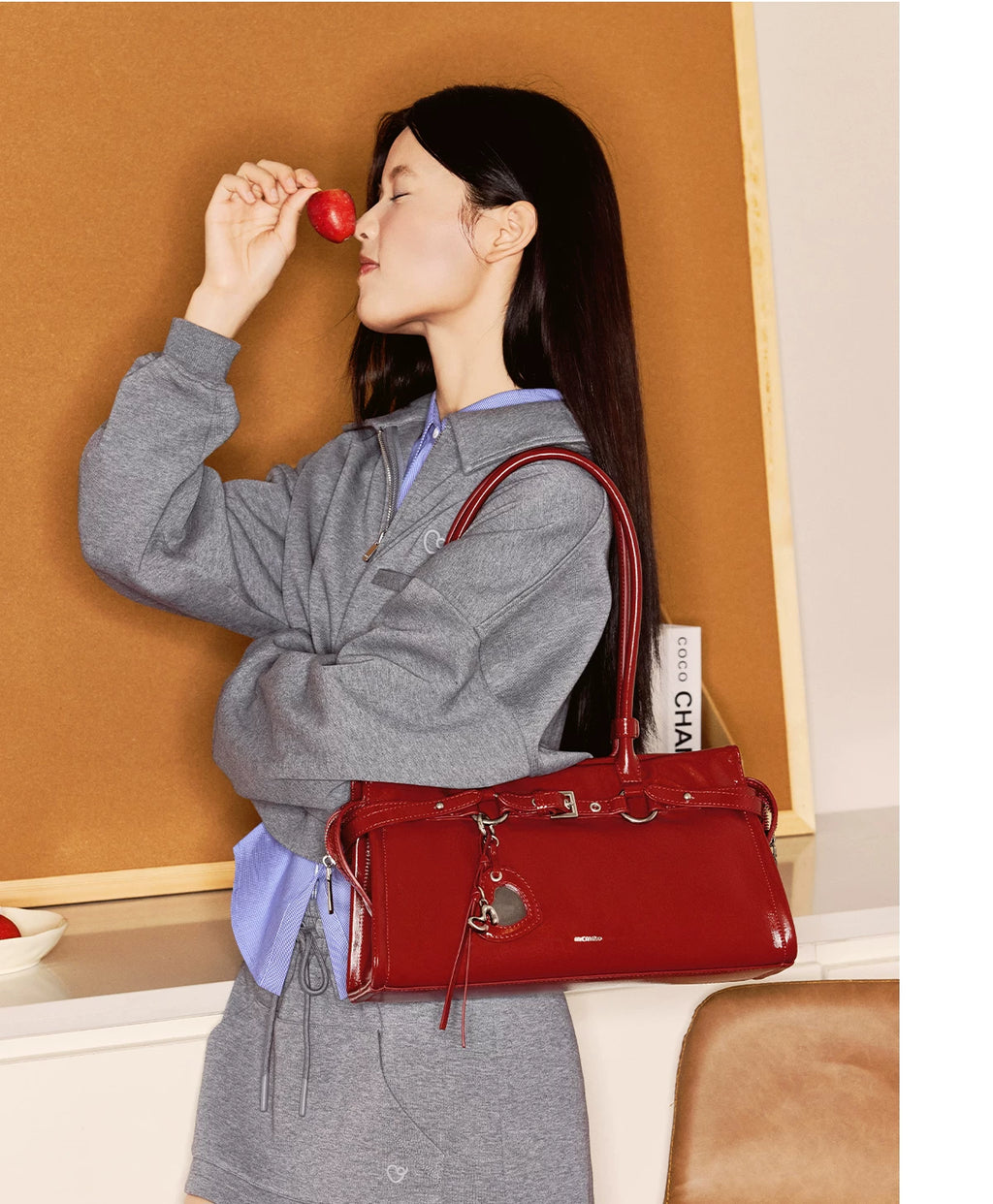 Mcmiko Vintage Cowhide Niche Underarm Shoulder Bag