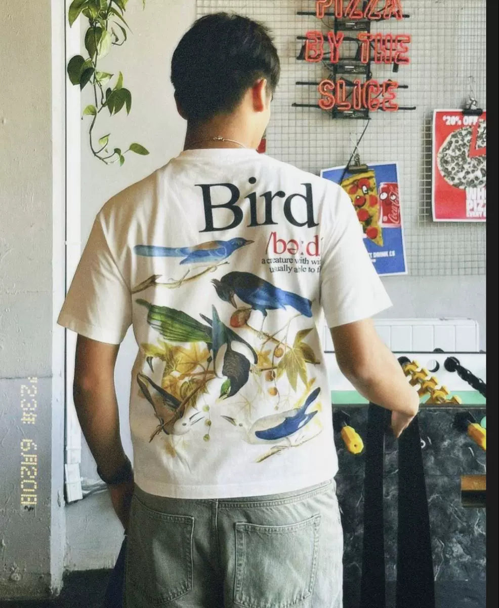 Wang Youbing Hand-painted Flower and Bird Advanced Sense Casual Tee